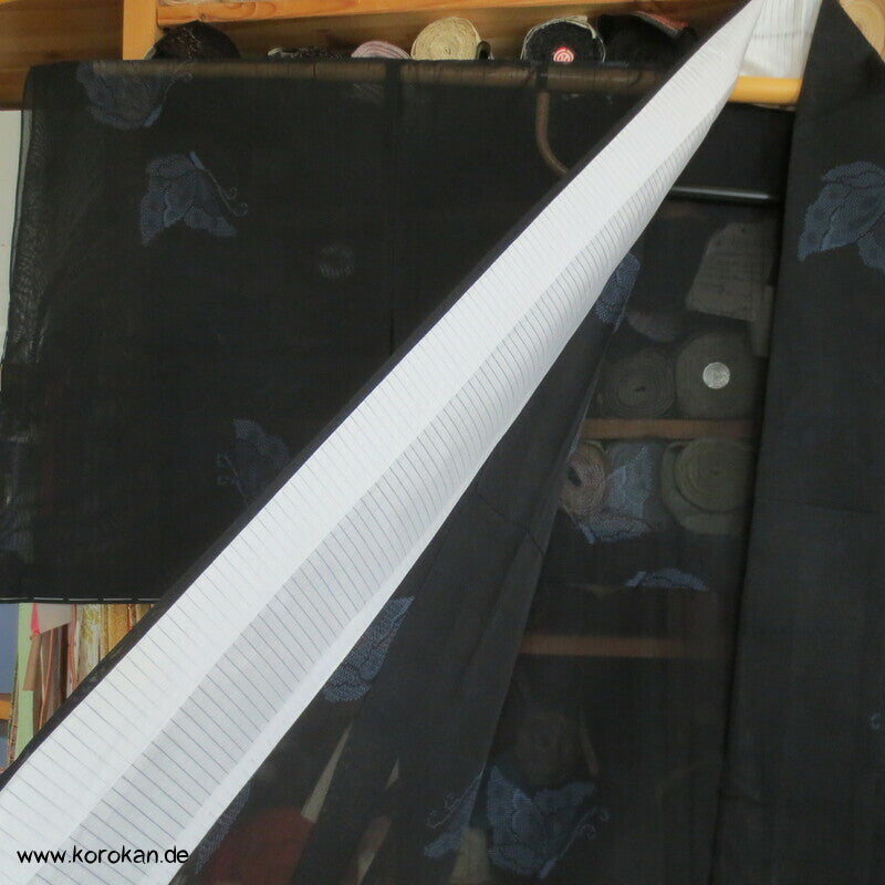 Kasuri Schmetterlinge Hitoe ungefütterter Kimono, Sha Seide