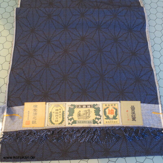 Stoffballen Kasuri Asanoha Tsumugi Seide, originalgeheftet