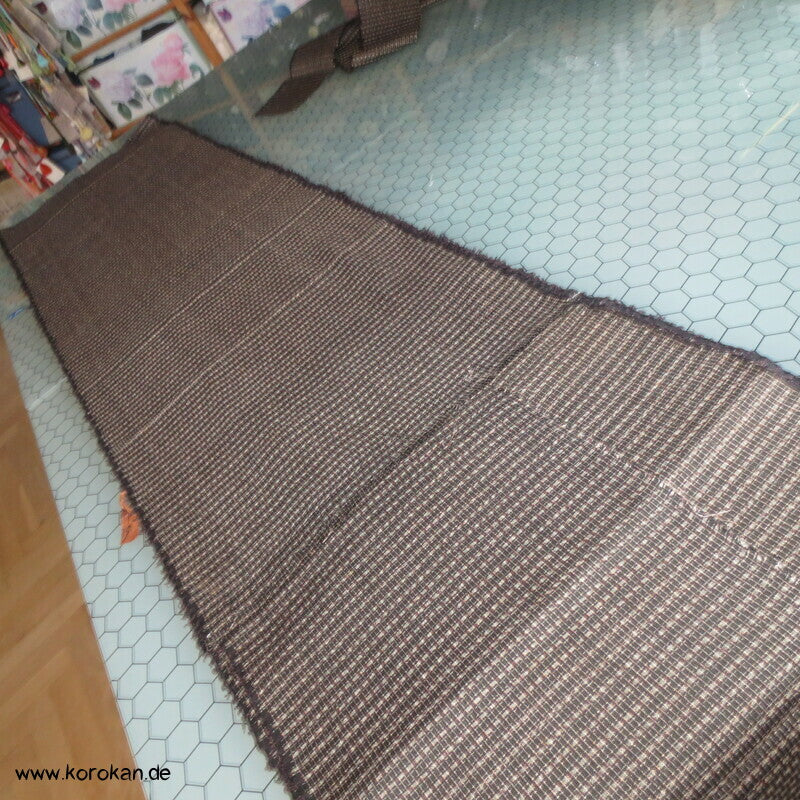 Männer Haori Araihari Kimono Seiden Stoff braunes Kasuri Karo