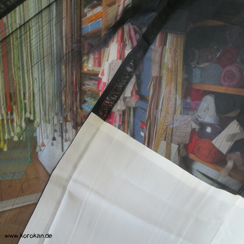 Kasuri Schmetterlinge Hitoe ungefütterter Kimono, Sha Seide