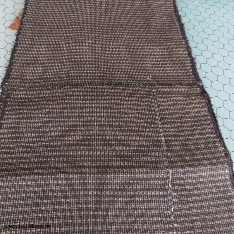 Männer Haori Araihari Kimono Seiden Stoff braunes Kasuri Karo