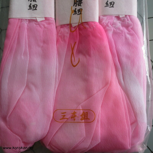 rosa Farbverlauf Shibori Koshi Himo, neu mit Banderole