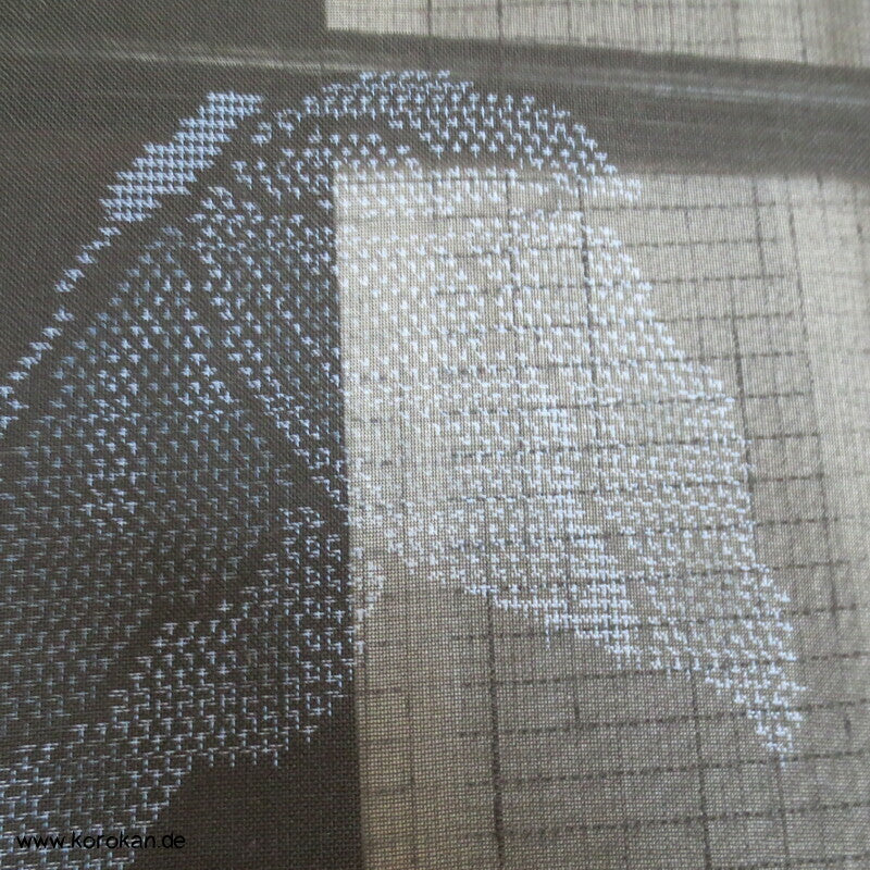 Kasuri Schmetterlinge Hitoe ungefütterter Kimono, Sha Seide