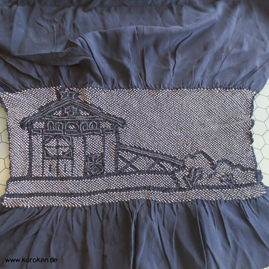 Haus Shibori Heko Obi - Chirimen Crepe