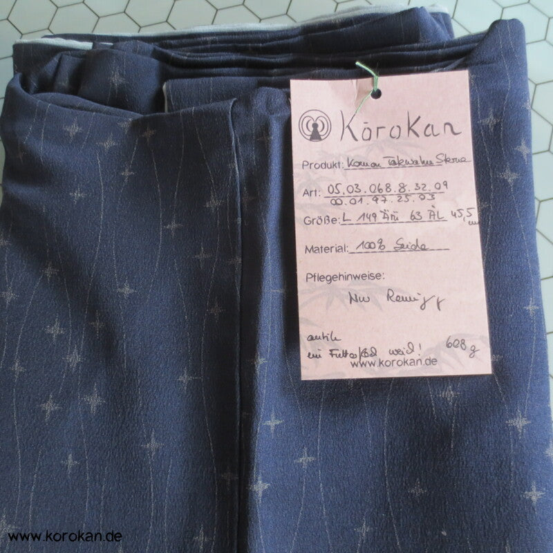 Tatewaku Wellenstreifen und Sternenhimmel Seiden Komon Kimono