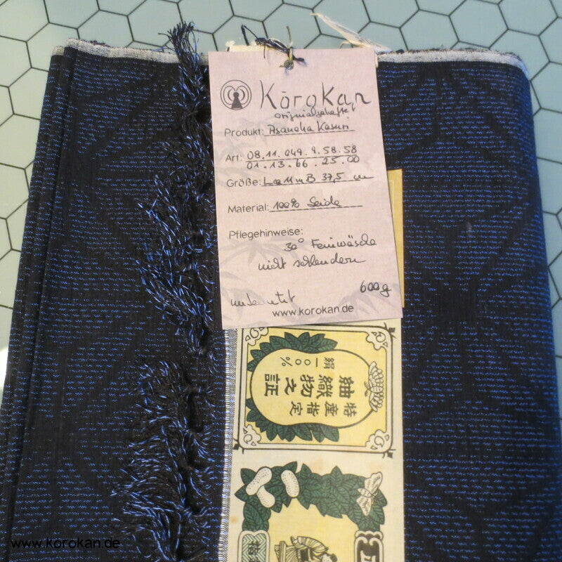 Stoffballen Kasuri Asanoha Tsumugi Seide, originalgeheftet