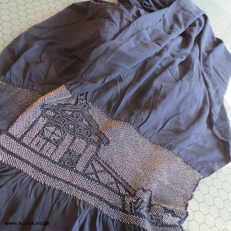 Haus Shibori Heko Obi - Chirimen Crepe
