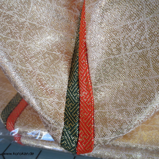 Kinchaku Zugbeutel - Tasche aus Brokat, goldglänzend