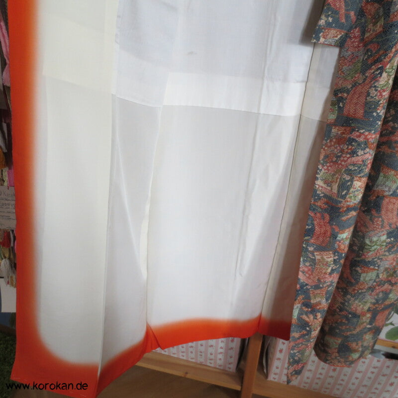 hängende Stoffbahnen, Edo Komon Tsumugi Seide Kimono