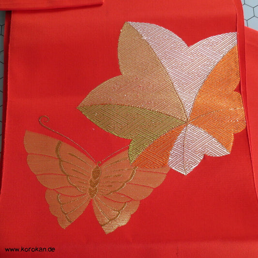 Schmetterling und Ahornblatt Nagoya Obi