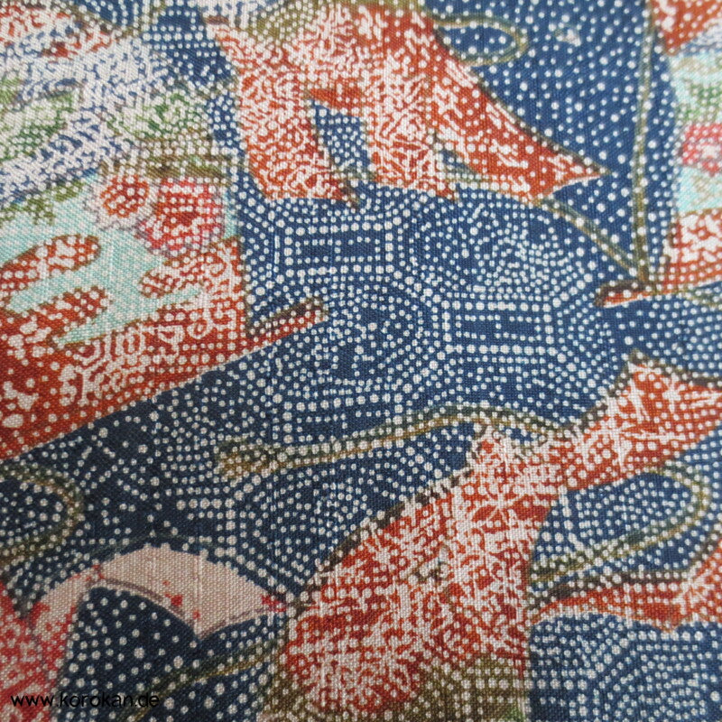 hängende Stoffbahnen, Edo Komon Tsumugi Seide Kimono