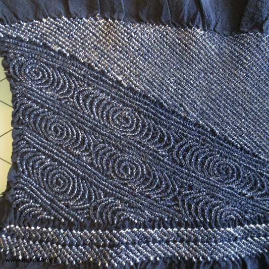 Spiralnebel Shibori Heko Obi - Chirimen Crepe