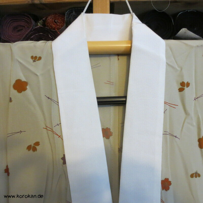 Herbstblätter kieselfarbene Seide Juban Unterkimono