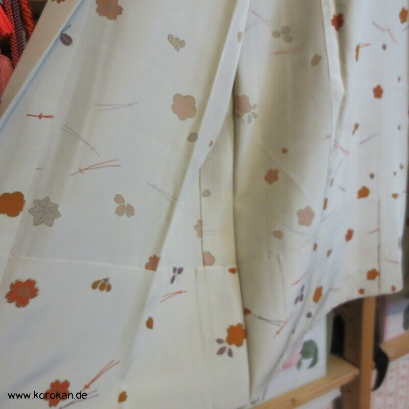 Herbstblätter kieselfarbene Seide Juban Unterkimono