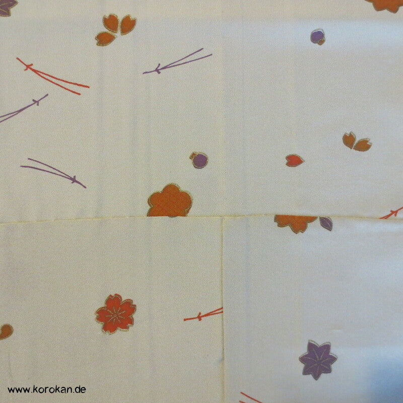 Herbstblätter kieselfarbene Seide Juban Unterkimono