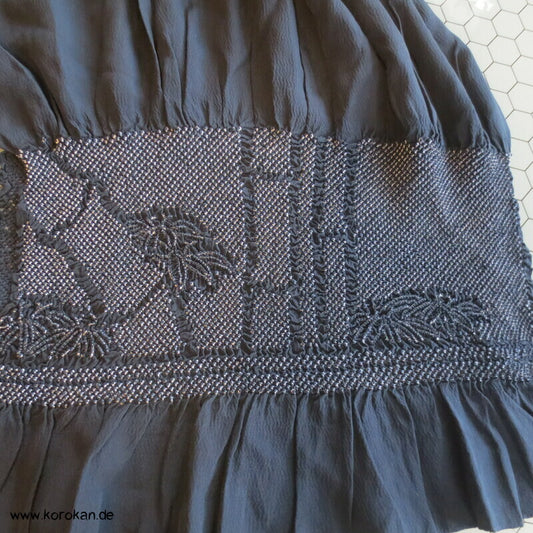 Bambuswald Shibori Heko Obi - Chirimen Crepe