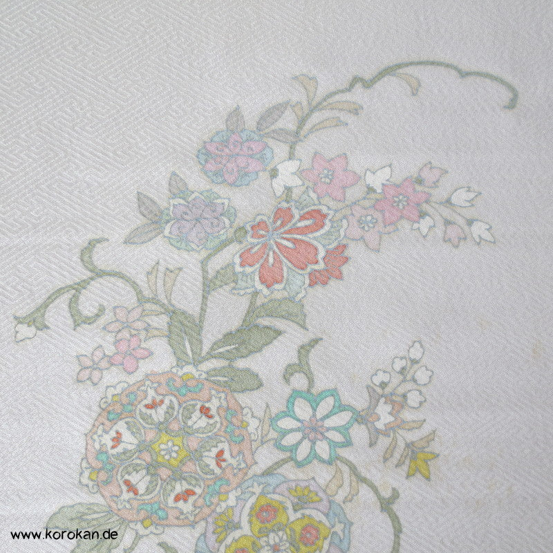 indisches Blumenmuster Bingata Tanmono, eingewebter Lurex