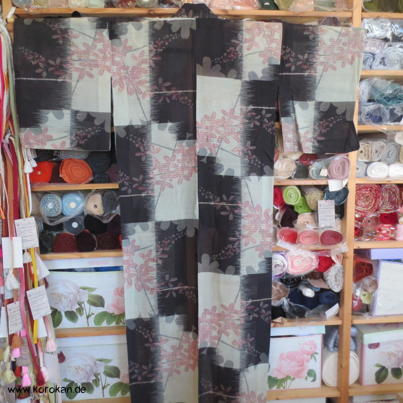 Karo und Klee Kasurimuster Hitoe Rho Kimono