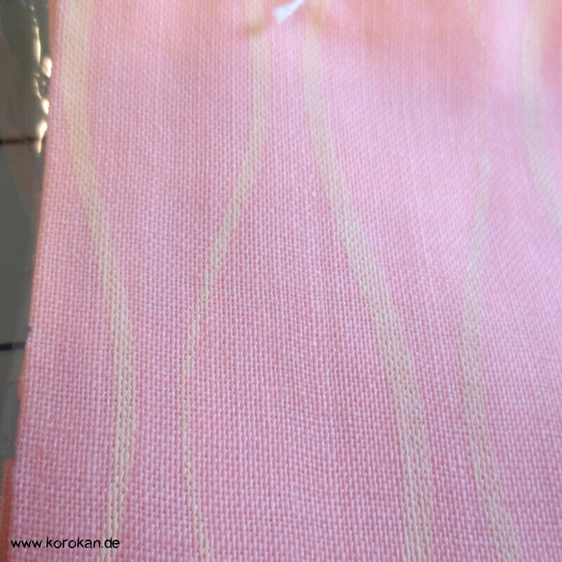 Juban Kimono Wollmusselin Stoff Tatewaku weiß auf rosa