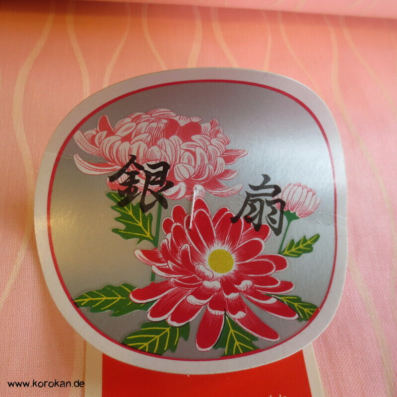 Juban Kimono Wollmusselin Stoff Tatewaku weiß auf rosa