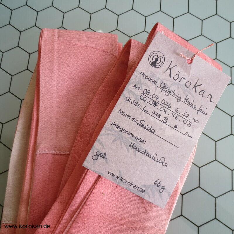 Koshihimo rosa Seidendamast Kiku Chrysanthemen mit gold