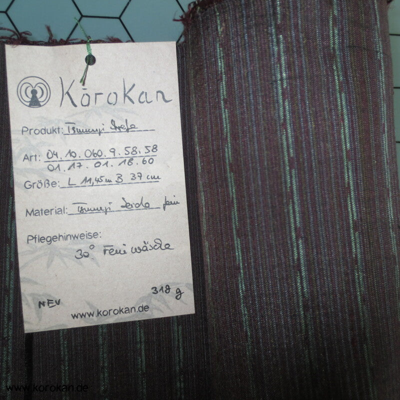 braun jade Streifen Tsumugi Kimono Seide