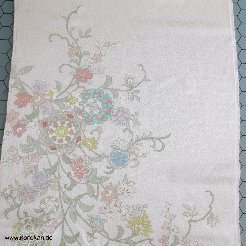 indisches Blumenmuster Bingata Tanmono, eingewebter Lurex