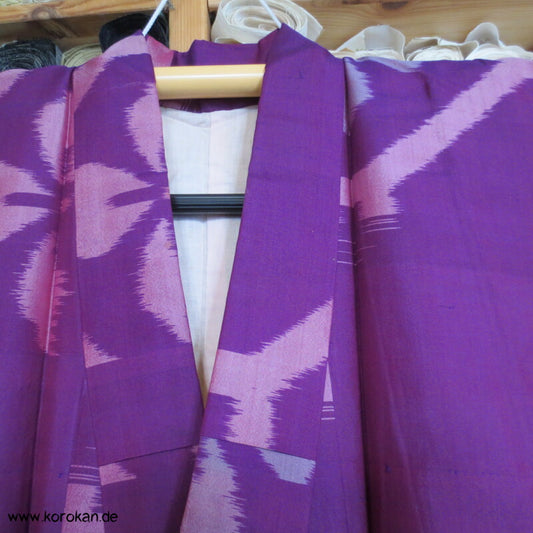 Japan Art Deco riesiges Kikko Meisen Seiden Kimono