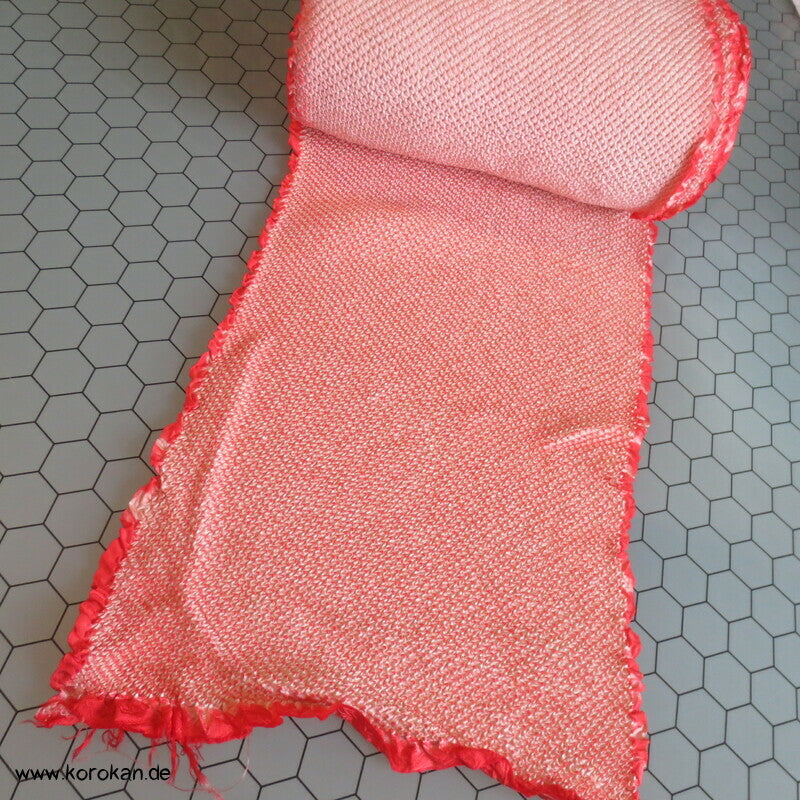 Full Shibori lachs weiße Kimono Seide - ungedämpft