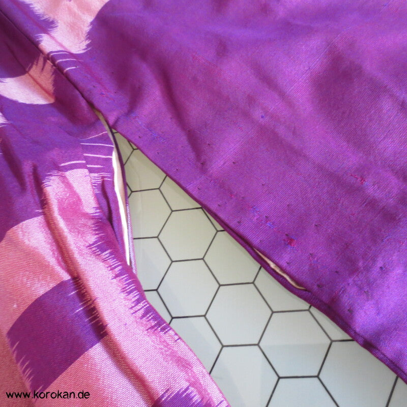 Japan Art Deco riesiges Kikko Meisen Seiden Kimono