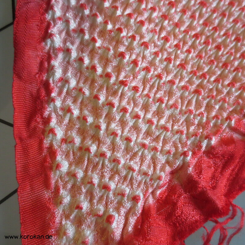 Full Shibori lachs weiße Kimono Seide - ungedämpft