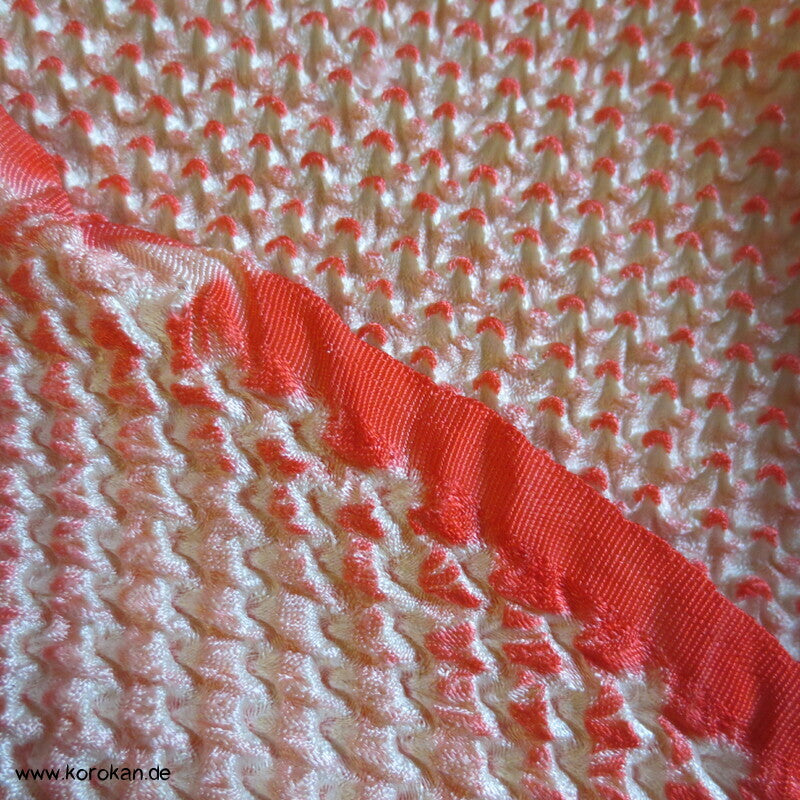 Full Shibori lachs weiße Kimono Seide - ungedämpft
