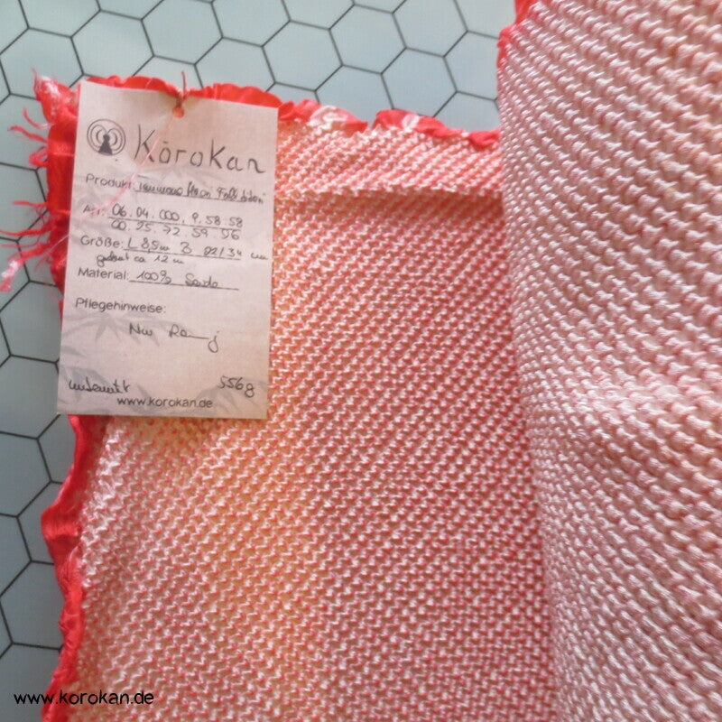 Full Shibori lachs weiße Kimono Seide - ungedämpft