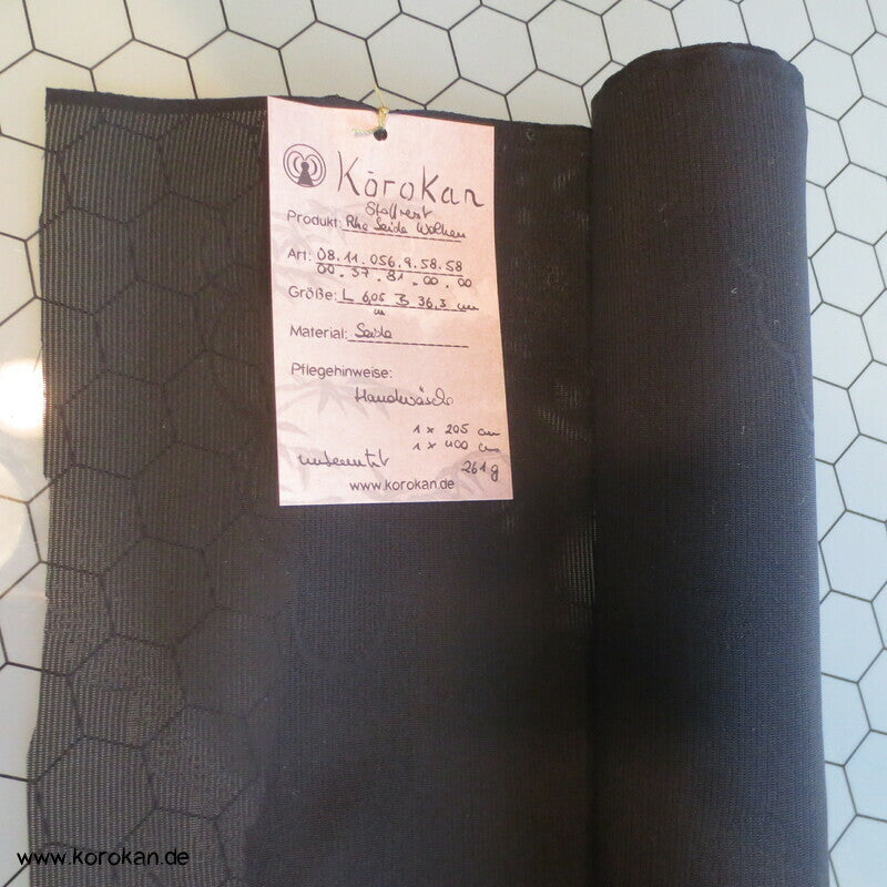 schwarze Rho Seide Drehergewebe mit eingewebten Wolken