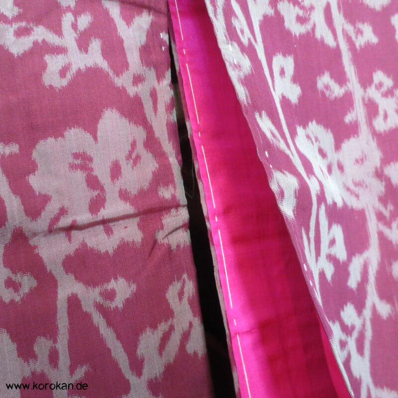 Japan Art Deco graue Sakurazweige auf weinrot Meisen Kimono