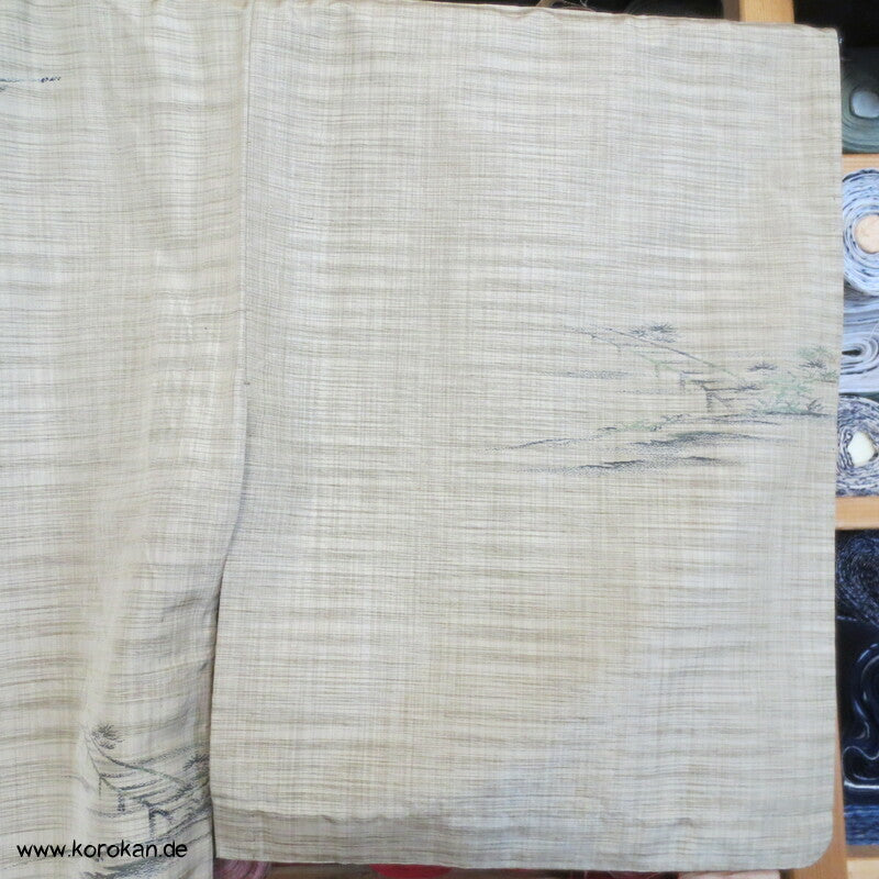 Landschafts Tsumugi Jacquard Hitoe Kimono