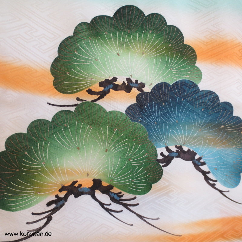 Furisode - Prachtkimono für kleine Jungen, gestickte Kraniche