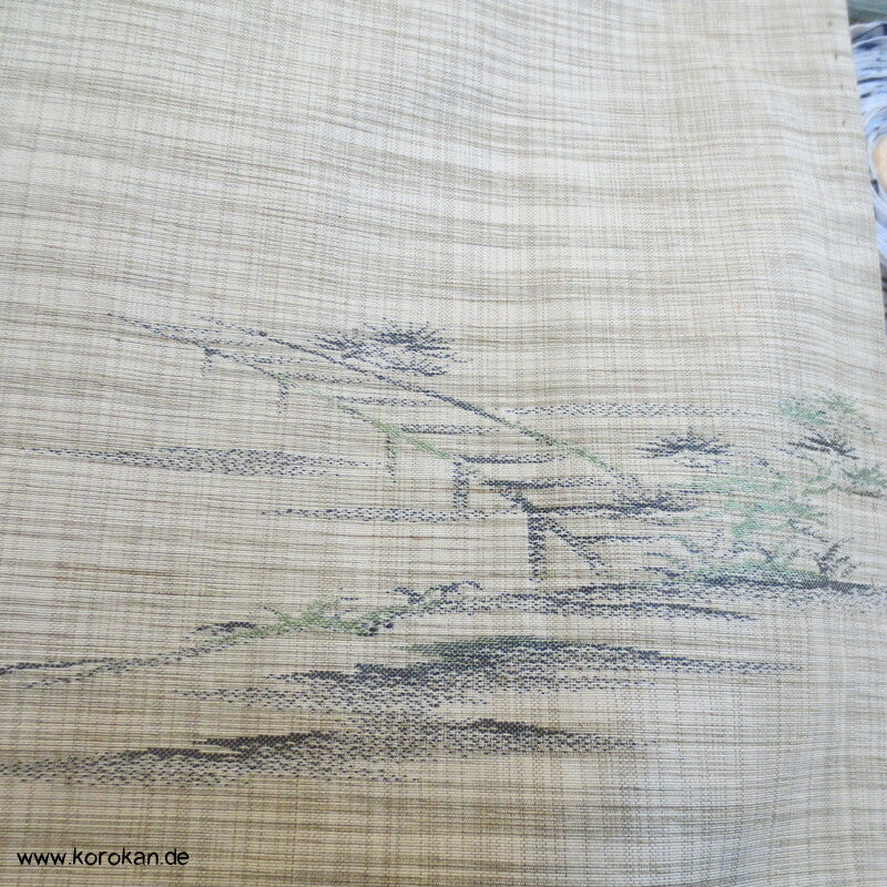 Landschafts Tsumugi Jacquard Hitoe Kimono