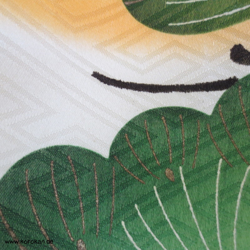 Furisode - Prachtkimono für kleine Jungen, gestickte Kraniche