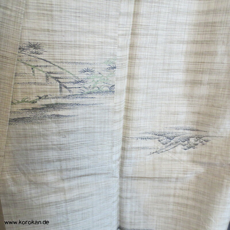 Landschafts Tsumugi Jacquard Hitoe Kimono