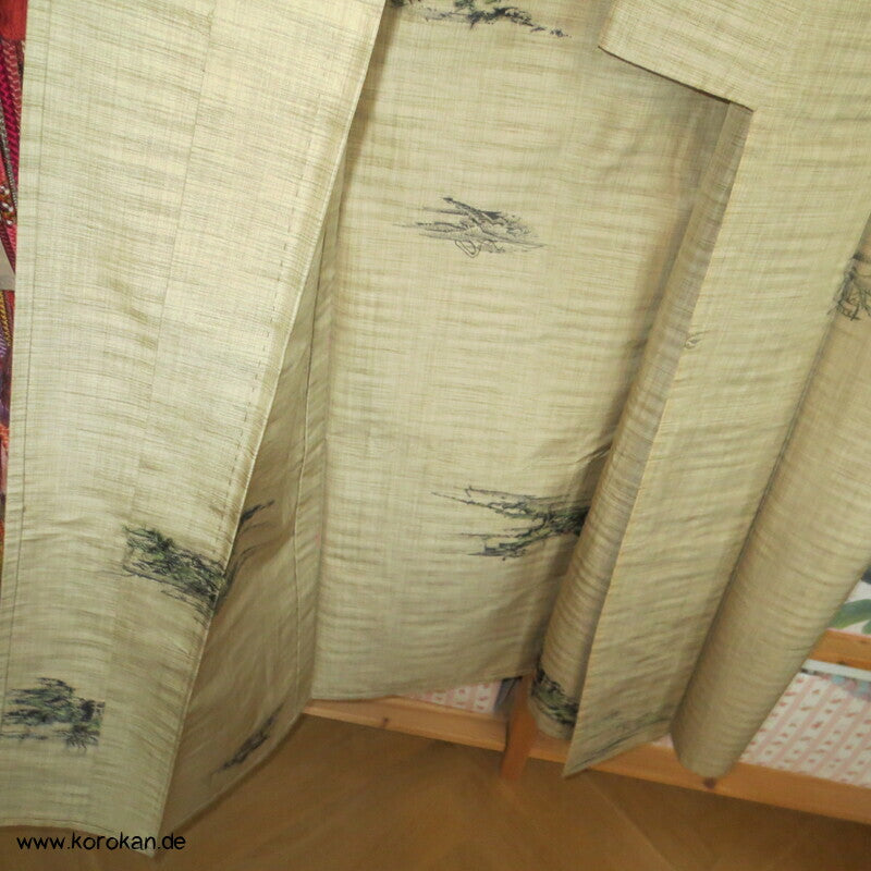 Landschafts Tsumugi Jacquard Hitoe Kimono