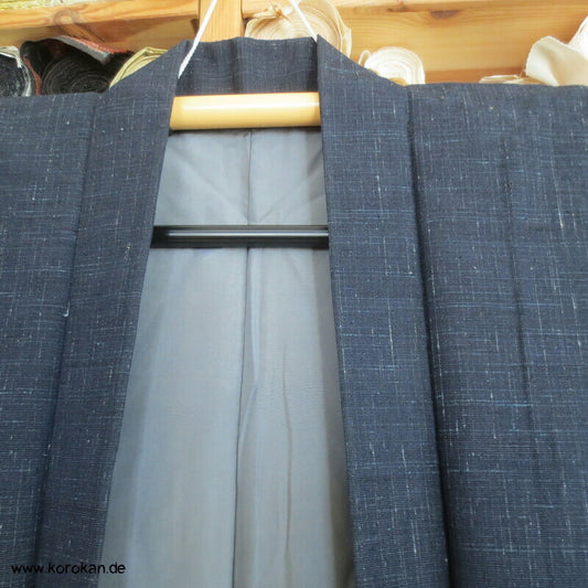 grobe Tsumugi Seiden Haori Männer Kimono Jacke, teilgefüttert