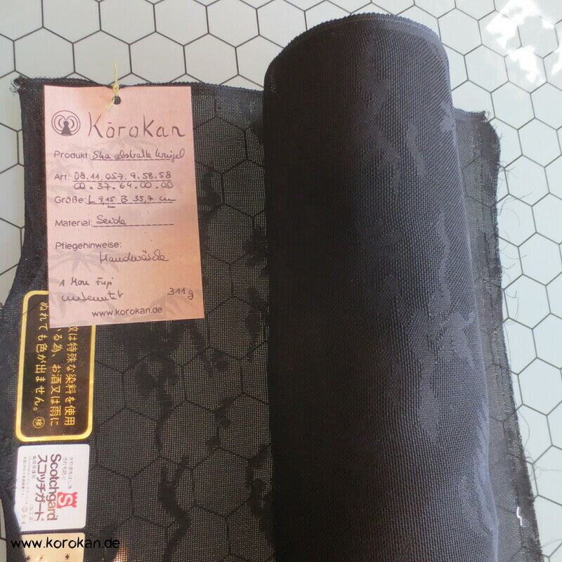 schwarze Sha Seide Drehergewebe abstrakte Kringel