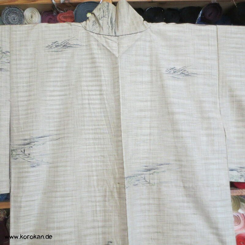 Landschafts Tsumugi Jacquard Hitoe Kimono