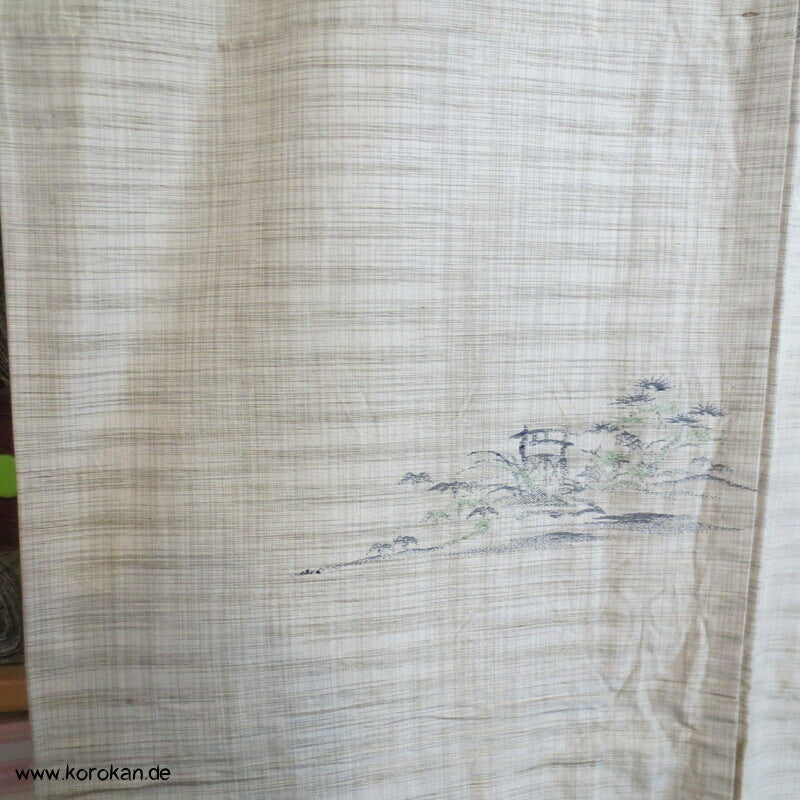 Landschafts Tsumugi Jacquard Hitoe Kimono