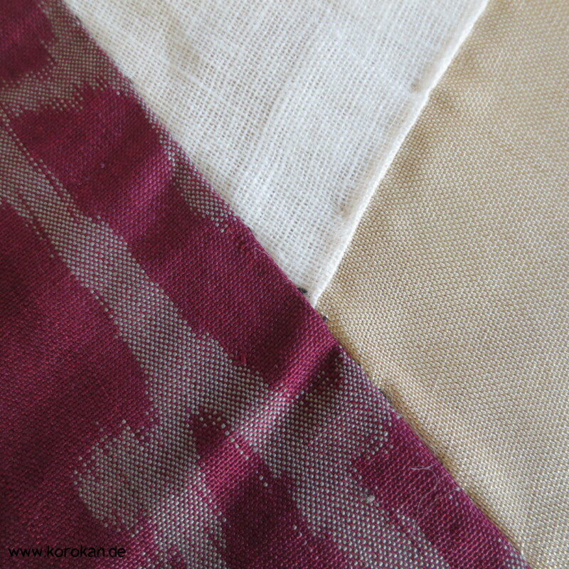 Japan Art Deco graue Sakurazweige auf weinrot Meisen Kimono