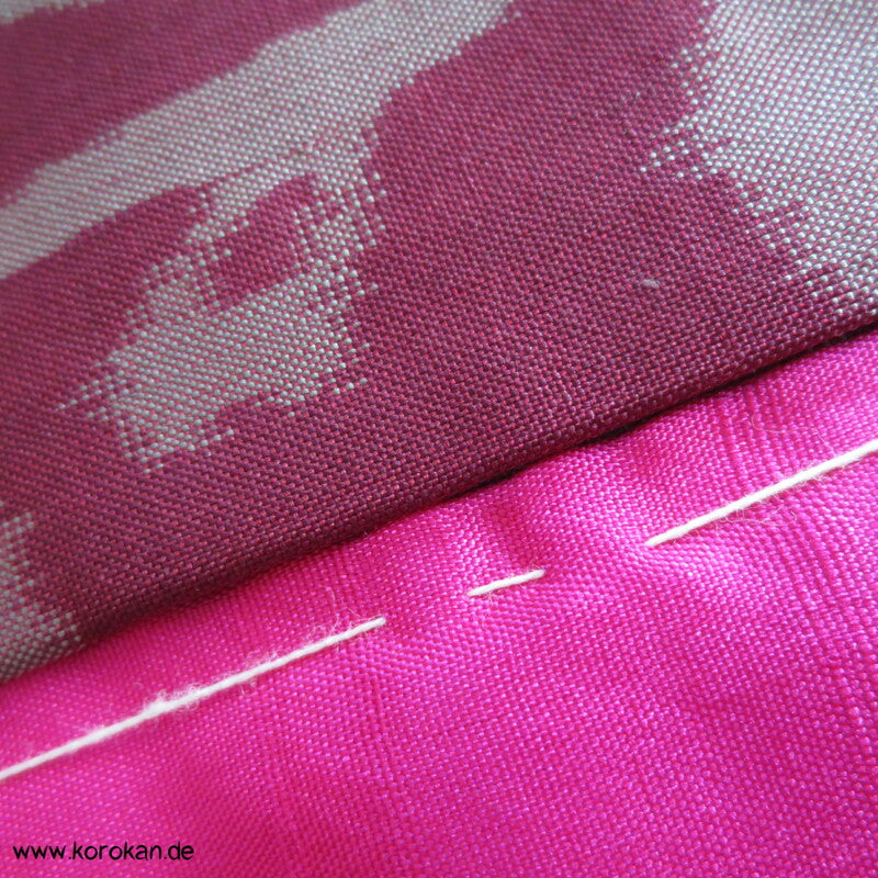 Japan Art Deco graue Sakurazweige auf weinrot Meisen Kimono