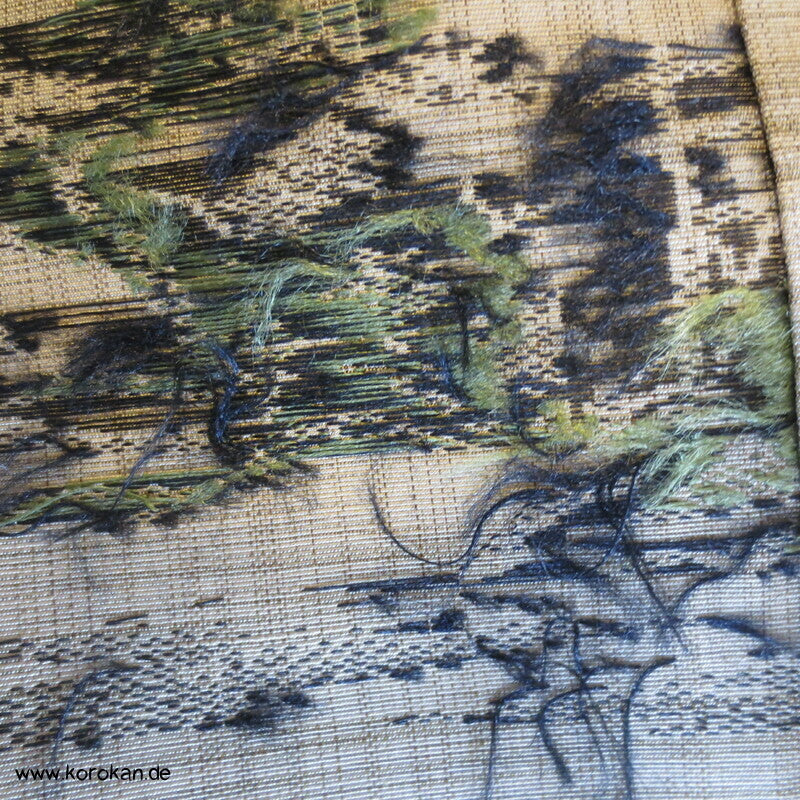 Landschafts Tsumugi Jacquard Hitoe Kimono