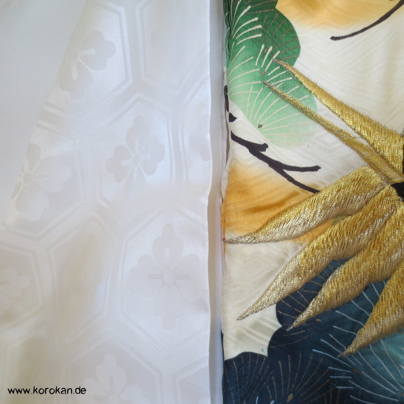 Furisode - Prachtkimono für kleine Jungen, gestickte Kraniche