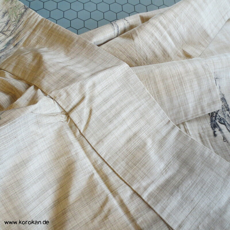 Landschafts Tsumugi Jacquard Hitoe Kimono
